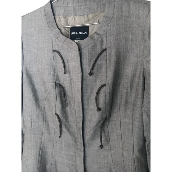 Giorgio Armani Gray Wool Silk Blend Jacket Blazer Size 46 (US 12) Made in Italy - Picture 7 of 16